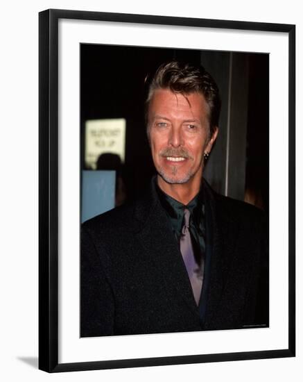 Musician David Bowie at Film Premiere Of "Meet Joe Black"-Dave Allocca-Framed Premium Photographic Print