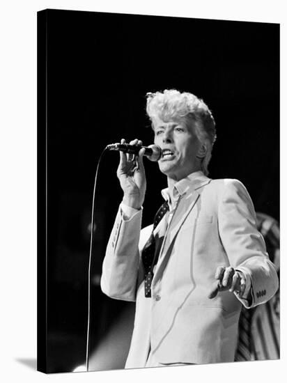 Musician David Bowie Singing on Stage-null-Stretched Canvas