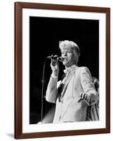 Musician David Bowie Singing on Stage-null-Framed Premium Photographic Print