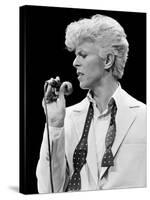 Musician David Bowie Singing on Stage-null-Stretched Canvas