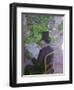 Musician Desire Dihau Reading a Newspaper in the Garden-Henri de Toulouse-Lautrec-Framed Art Print