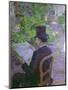 Musician Desire Dihau Reading a Newspaper in the Garden-Henri de Toulouse-Lautrec-Mounted Art Print