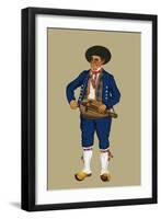 Musician from the City of Auvergnat Wears Britches-Elizabeth Whitney Moffat-Framed Art Print