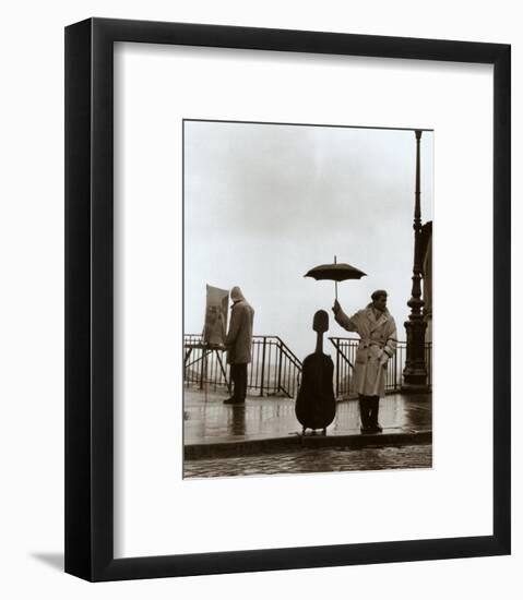 Musician in the Rain-Robert Doisneau-Framed Art Print