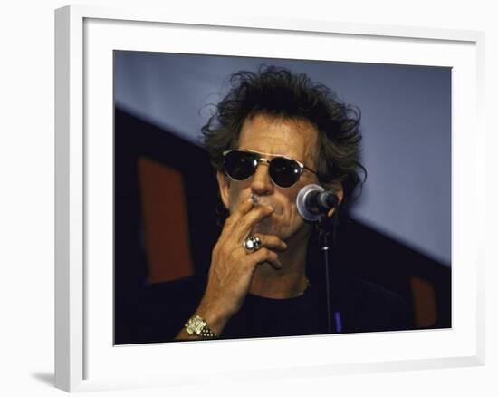 Musician Keith Richards Smoking Cigarette-null-Framed Premium Photographic Print