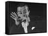 Musician Larry Adler Playing Harmonica-Gjon Mili-Framed Stretched Canvas