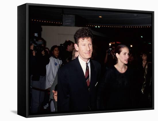 Musician Lyle Lovett and Wife, Actress Julia Roberts-null-Framed Stretched Canvas
