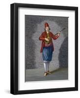 Musician of the Greek Islands, Plate 70-Jean Baptiste Vanmour-Framed Giclee Print