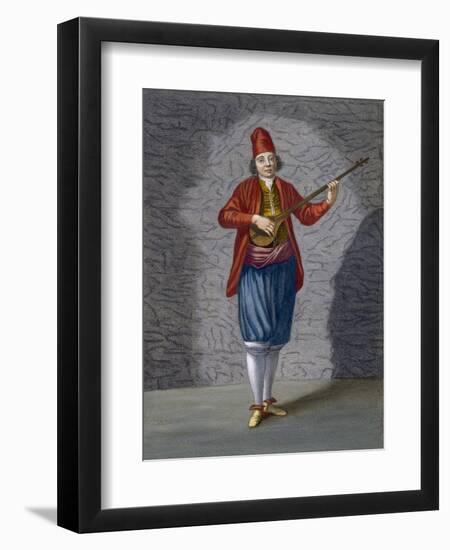 Musician of the Greek Islands, Plate 70-Jean Baptiste Vanmour-Framed Giclee Print