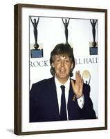 Musician Paul Mccartney at the Rock and Roll Hall of Fame-null-Framed Premium Photographic Print