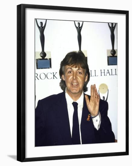 Musician Paul Mccartney at the Rock and Roll Hall of Fame-null-Framed Premium Photographic Print