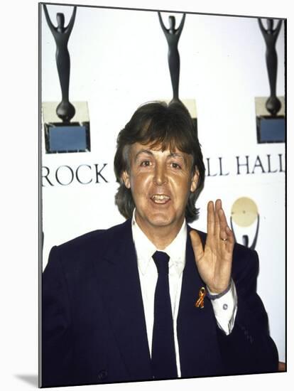 Musician Paul Mccartney at the Rock and Roll Hall of Fame-null-Mounted Premium Photographic Print