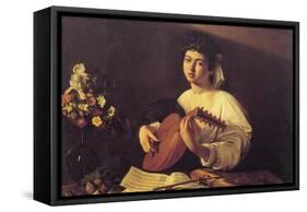Musician Playing Lute-null-Framed Stretched Canvas