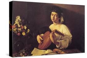 Musician Playing Lute-null-Stretched Canvas