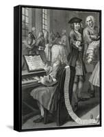 Musician Playing the Rape of the Sabine Women at the Piano at a Libertine's Home-null-Framed Stretched Canvas