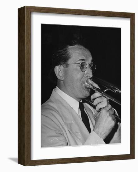 Musician Tommy Dorsey Playing His Trombone-Rex Hardy Jr.-Framed Photographic Print