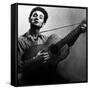 Musician Woody Guthrie (1912-1967) Considered as the Father of Folk Music C. 1940-null-Framed Stretched Canvas