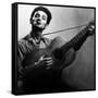 Musician Woody Guthrie (1912-1967) Considered as the Father of Folk Music C. 1940-null-Framed Stretched Canvas
