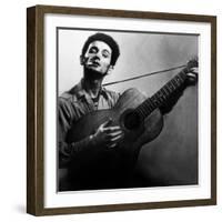 Musician Woody Guthrie (1912-1967) Considered as the Father of Folk Music C. 1940-null-Framed Photo