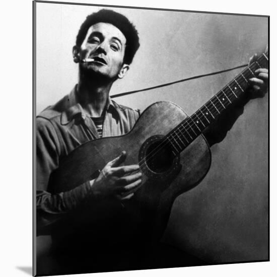 Musician Woody Guthrie (1912-1967) Considered as the Father of Folk Music C. 1940-null-Mounted Photo