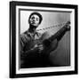 Musician Woody Guthrie (1912-1967) Considered as the Father of Folk Music C. 1940-null-Framed Photo