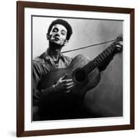Musician Woody Guthrie (1912-1967) Considered as the Father of Folk Music C. 1940-null-Framed Photo