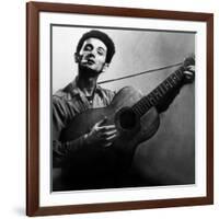 Musician Woody Guthrie (1912-1967) Considered as the Father of Folk Music C. 1940-null-Framed Photo