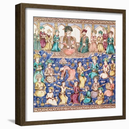 Musicians and Dancers at the Court of Nasser Al-Din Shah Qajar-null-Framed Giclee Print