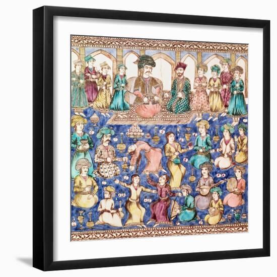 Musicians and Dancers at the Court of Nasser Al-Din Shah Qajar-null-Framed Giclee Print