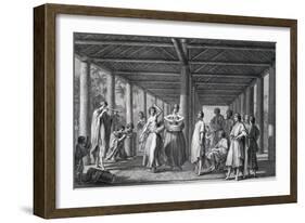 Musicians and Dancers in Tahiti-null-Framed Giclee Print