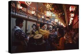 Musicians and Dancers Perform at the Miyoshi Folk Song Sake Parlor, Tokyo, Japan, 1962-Eliot Elisofon-Stretched Canvas