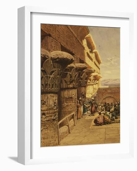 Musicians at Philae-Carl Friedrich Heinrich Werner-Framed Giclee Print