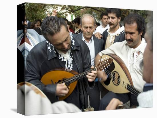 Musicians Attending a Village Wedding, Anogia, Crete, Greek Islands, Greece-Adam Tall-Stretched Canvas