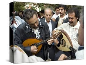 Musicians Attending a Village Wedding, Anogia, Crete, Greek Islands, Greece-Adam Tall-Stretched Canvas