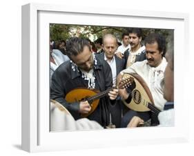 Musicians Attending a Village Wedding, Anogia, Crete, Greek Islands, Greece-Adam Tall-Framed Photographic Print