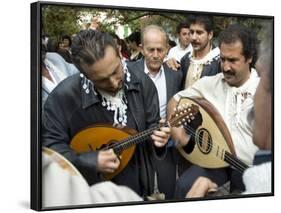 Musicians Attending a Village Wedding, Anogia, Crete, Greek Islands, Greece-Adam Tall-Framed Photographic Print