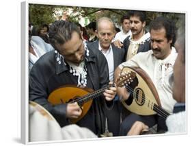 Musicians Attending a Village Wedding, Anogia, Crete, Greek Islands, Greece-Adam Tall-Framed Photographic Print