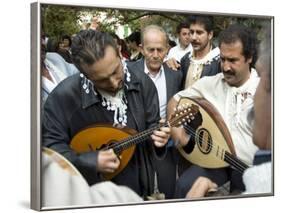 Musicians Attending a Village Wedding, Anogia, Crete, Greek Islands, Greece-Adam Tall-Framed Photographic Print