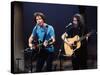 Musicians Bob Weir and Jerry Garcia of Rock Group Grateful Dead Performing-David Mcgough-Stretched Canvas