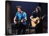 Musicians Bob Weir and Jerry Garcia of Rock Group Grateful Dead Performing-David Mcgough-Stretched Canvas