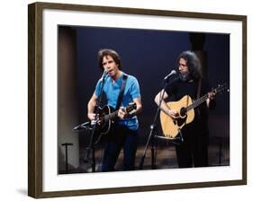 Musicians Bob Weir and Jerry Garcia of Rock Group Grateful Dead Performing-David Mcgough-Framed Premium Photographic Print