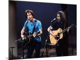Musicians Bob Weir and Jerry Garcia of Rock Group Grateful Dead Performing-David Mcgough-Mounted Premium Photographic Print