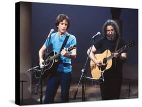 Musicians Bob Weir and Jerry Garcia of Rock Group Grateful Dead Performing-David Mcgough-Stretched Canvas