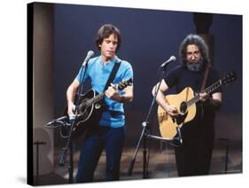 Musicians Bob Weir and Jerry Garcia of Rock Group Grateful Dead Performing-David Mcgough-Stretched Canvas