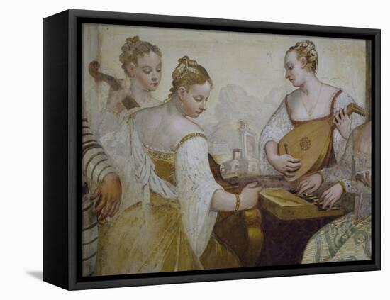 Musicians, Detail from Concert-Giovanni Antonio Fasolo-Framed Stretched Canvas