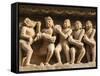 Musicians, Erotic Sculptures of Khajuraho, Madhya Pradesh, India-Jagdeep Rajput-Framed Stretched Canvas