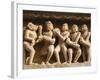 Musicians, Erotic Sculptures of Khajuraho, Madhya Pradesh, India-Jagdeep Rajput-Framed Photographic Print