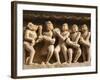 Musicians, Erotic Sculptures of Khajuraho, Madhya Pradesh, India-Jagdeep Rajput-Framed Photographic Print