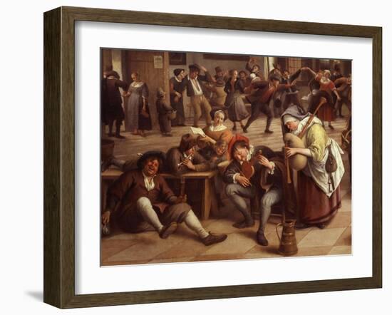 Musicians, from Fête in an Inn, 1674 (Detail)-Jan Havicksz. Steen-Framed Giclee Print