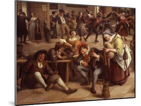 Musicians, from Fête in an Inn, 1674 (Detail)-Jan Havicksz. Steen-Mounted Giclee Print